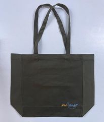 Gabardin Körüklü Kumaş Koyu Yeşil Çanta